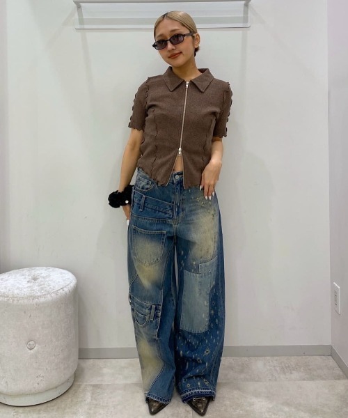 SLY(スライ)の「FRONT ZIP LINKING TOPS フロント ジップ リンキング トップス 夏服(Tシャツ/カットソー・レディース・グリーン系その他2/ブラック系その他2/ブラウン系その他2・FREE)」の21枚目の写真