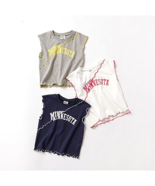 BREEZE(ブリーズ)の「【ジュニア対応】配色ロゴメローTシャツ(Tシャツ/カットソー・キッズ・グレー/オフホワイト/ネイビー・80/90/100/110/120/130/140)」の11枚目の写真