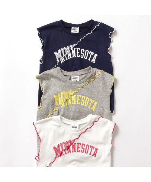 BREEZE(ブリーズ)の「【ジュニア対応】配色ロゴメローTシャツ(Tシャツ/カットソー・キッズ・グレー/オフホワイト/ネイビー・80/90/100/110/120/130/140)」の10枚目の写真