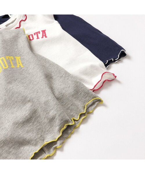 BREEZE(ブリーズ)の「【ジュニア対応】配色ロゴメローTシャツ(Tシャツ/カットソー・キッズ・グレー/オフホワイト/ネイビー・80/90/100/110/120/130/140)」の9枚目の写真