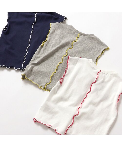 BREEZE(ブリーズ)の「【ジュニア対応】配色ロゴメローTシャツ(Tシャツ/カットソー・キッズ・グレー/オフホワイト/ネイビー・80/90/100/110/120/130/140)」の8枚目の写真