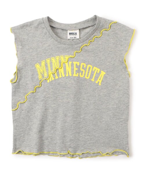 BREEZE(ブリーズ)の「【ジュニア対応】配色ロゴメローTシャツ(Tシャツ/カットソー・キッズ・グレー/オフホワイト/ネイビー・80/90/100/110/120/130/140)」の7枚目の写真