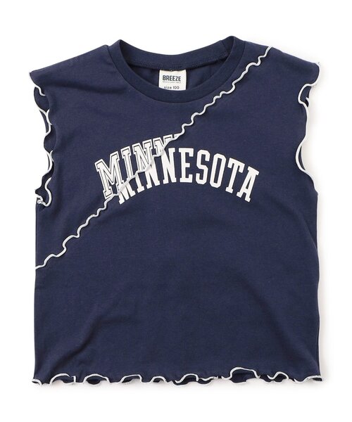 BREEZE(ブリーズ)の「【ジュニア対応】配色ロゴメローTシャツ(Tシャツ/カットソー・キッズ・グレー/オフホワイト/ネイビー・80/90/100/110/120/130/140)」の5枚目の写真