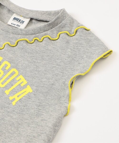 BREEZE(ブリーズ)の「【ジュニア対応】配色ロゴメローTシャツ(Tシャツ/カットソー・キッズ・グレー/オフホワイト/ネイビー・80/90/100/110/120/130/140)」の12枚目の写真