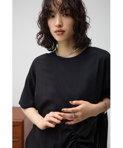 AZUL by moussy（アズールバイマウジー）の「半袖Tシャツ（Tシャツ/カットソー・レディース・ブラック・FREE）」の5枚目の写真