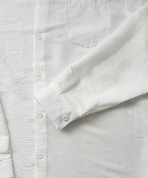 SallyLunn（サリーラン）の「シワ加工シンプルシャツ（シャツ/ブラウス・レディース・ホワイト・MEDIUM/LARGE）」の6枚目の写真