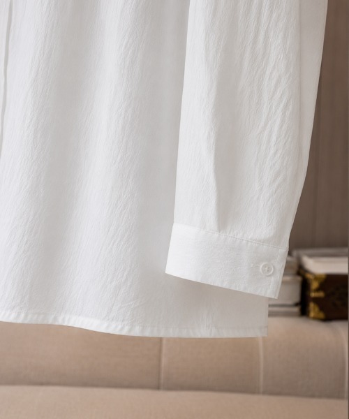 SallyLunn（サリーラン）の「シワ加工シンプルシャツ（シャツ/ブラウス・レディース・ホワイト・MEDIUM/LARGE）」の5枚目の写真