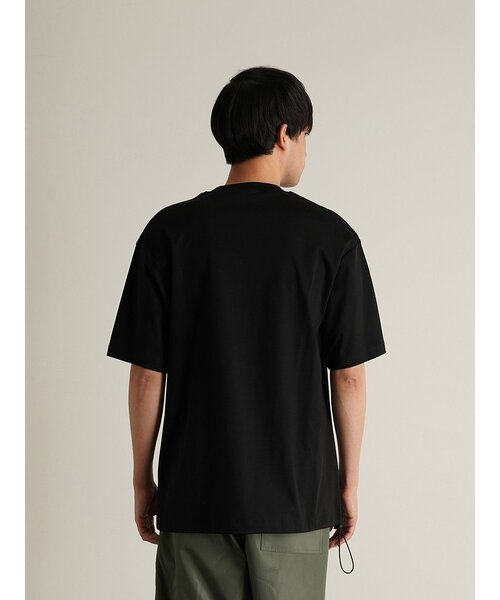 TRANSITION（トランジション）の「【TRANSITION】シルケットスムース ワイドシルエットポケットTEE ポケT（Tシャツ/カットソー・メンズ・ブラック/ホワイト・2/3）」の19枚目の写真