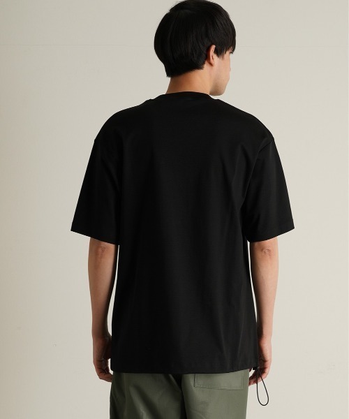 TRANSITION（トランジション）の「【TRANSITION】シルケットスムース ワイドシルエットポケットTEE ポケT（Tシャツ/カットソー・メンズ・ブラック/ホワイト・2/3）」の6枚目の写真
