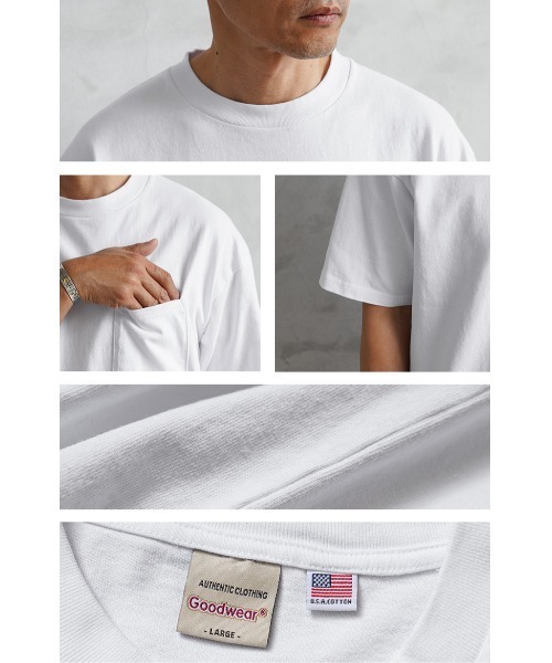 WAIPER.inc(ワイパーインク)の「Goodwear グッドウェア 2W7-3505 USAコットン S/S ポケット Tシャツ BIG(Tシャツ/カットソー・メンズ・ネイビー/ブルー系その他/ホワイト/ブラック/グレー系その他/杢グレー/チャコールグレー・M/L/XL/S)」の11枚目の写真