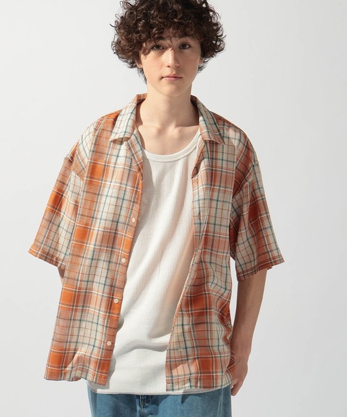 niko and...(ニコアンド)の「シアーチェックシャツ(シャツ/ブラウス・メンズ・サックスブルー/ブラック/オレンジ・MEDIUM/LARGE)」の9枚目の写真