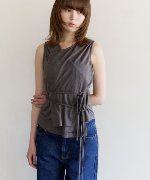cachecoeur ribbon tops/カシュクールトップス（Tシャツ
