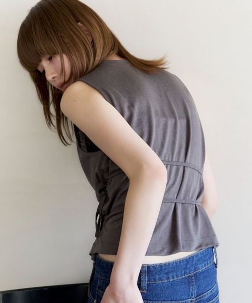 セール】cachecoeur ribbon tops/カシュクールトップス（Tシャツ