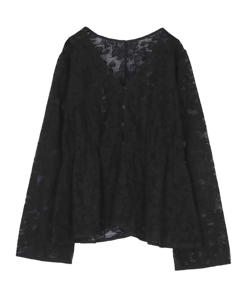 titivate（ティティベイト）の「Vネックペプラムデザインレースブラウス（シャツ/ブラウス・レディース・ブラック/オフホワイト・S/L/M）」の22枚目の写真