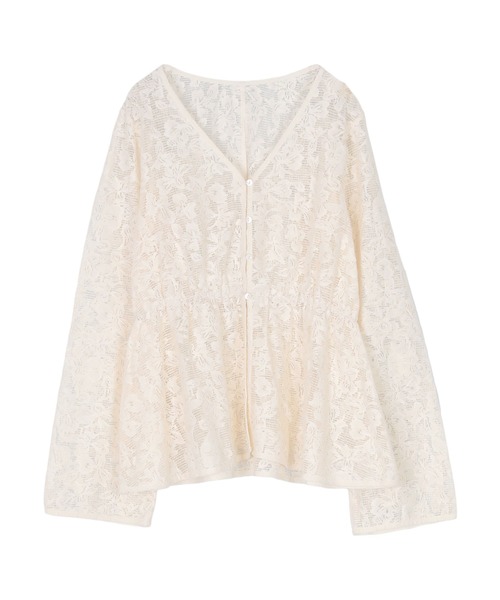 titivate（ティティベイト）の「Vネックペプラムデザインレースブラウス（シャツ/ブラウス・レディース・ブラック/オフホワイト・S/L/M）」の21枚目の写真