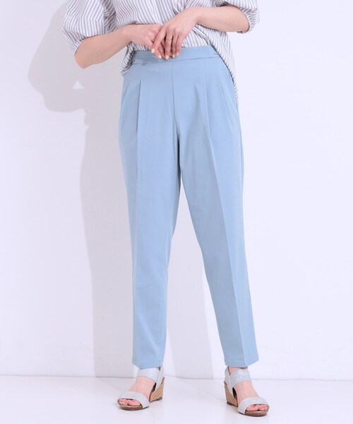 DRESKIP(ドレスキップ)の「◆【S-LL/ひんやり】ストレッチで穿きやすい テーパードパンツ(その他パンツ・レディース・ブラック/サックスブルー/チャコールグレー/ベージュ・01/02/03/04)」の4枚目の写真