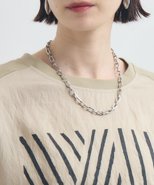 Paradise Picnic(パラダイスピクニック)の「異素材切替プリントTシャツ(Tシャツ/カットソー・レディース・ベージュ/ホワイト/ブラック・FREE)」の7枚目の写真