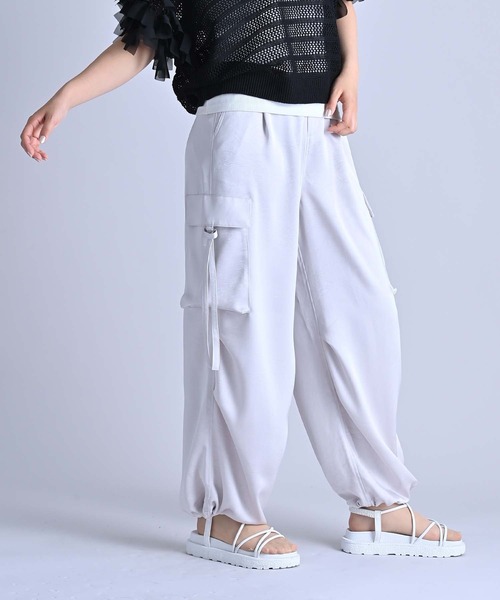 【関税込み】VETEMENTS ベージュ メタル リンクル カーゴパンツ TSデザイン 2214-H(裾ハーフ) 股下最大88cmまで 高強度 エコ