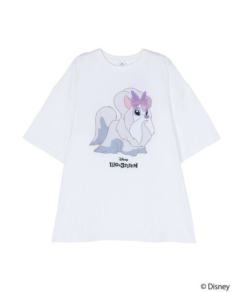 merry jenny（メリージェニー）の「Lilo & Stitch 「ジジとマートルの仲間たち」Tシャツ（Tシャツ/カットソー・レディース・オフホワイト/チャコールグレー/ピンク・FREE）」の21枚目の写真