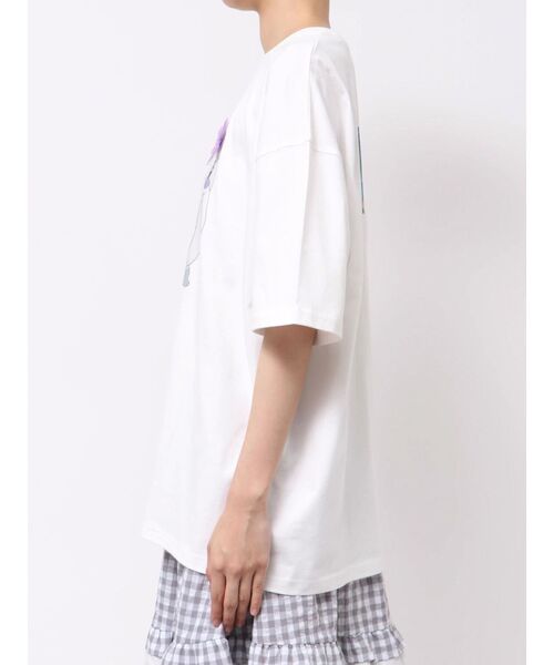 merry jenny（メリージェニー）の「Lilo & Stitch 「ジジとマートルの仲間たち」Tシャツ（Tシャツ/カットソー・レディース・オフホワイト/チャコールグレー/ピンク・FREE）」の16枚目の写真