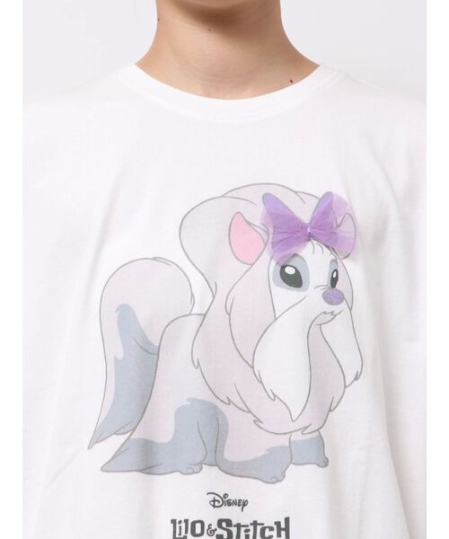 merry jenny（メリージェニー）の「Lilo & Stitch 「ジジとマートルの仲間たち」Tシャツ（Tシャツ/カットソー・レディース・オフホワイト/チャコールグレー/ピンク・FREE）」の18枚目の写真