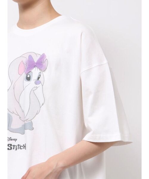 merry jenny（メリージェニー）の「Lilo & Stitch 「ジジとマートルの仲間たち」Tシャツ（Tシャツ/カットソー・レディース・オフホワイト/チャコールグレー/ピンク・FREE）」の19枚目の写真
