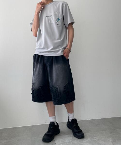 WEGO(ウィゴー)の「WEGO/ツイルブラスト加工ワイドショートパンツ(デニムパンツ・メンズ・ベージュ/ブラック・LARGE/MEDIUM)」の13枚目の写真