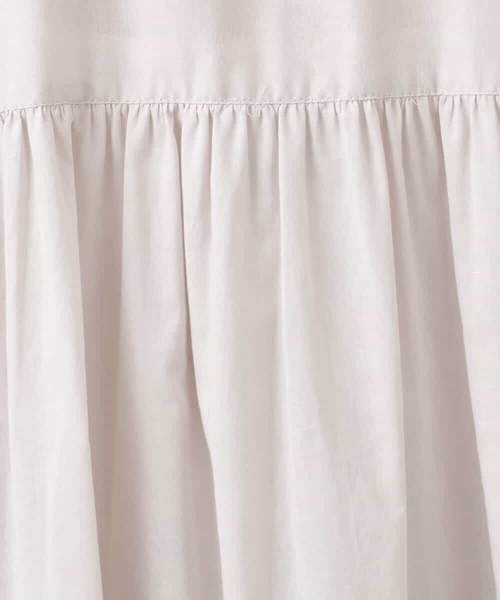 MK MICHEL KLEIN（エムケーミッシェルクラン）の「コットンリネンロングシャツワンピース/洗える（シャツワンピース・レディース・カーキ/グレイッシュベージュ・38）」の4枚目の写真