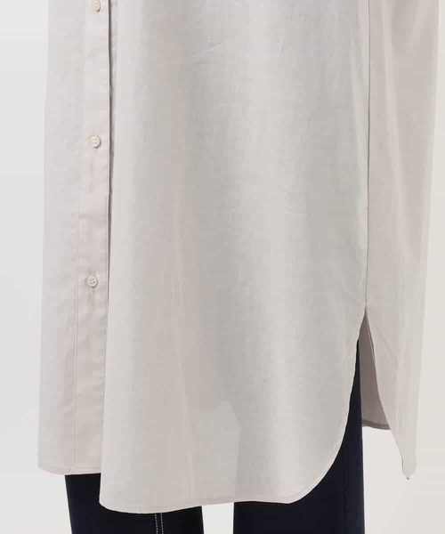 MK MICHEL KLEIN（エムケーミッシェルクラン）の「コットンリネンロングシャツワンピース/洗える（シャツワンピース・レディース・カーキ/グレイッシュベージュ・38）」の6枚目の写真