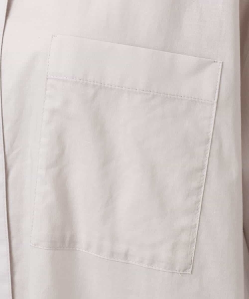 MK MICHEL KLEIN（エムケーミッシェルクラン）の「コットンリネンロングシャツワンピース/洗える（シャツワンピース・レディース・カーキ/グレイッシュベージュ・38）」の8枚目の写真