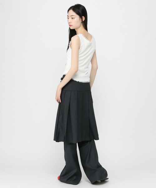 PLACE STUDIO（プレイススタジオ）の「PLACE STUDIO／ミディスカートレイヤードパンツ（その他パンツ・レディース・チャコール/ブラック・FREE）」の7枚目の写真