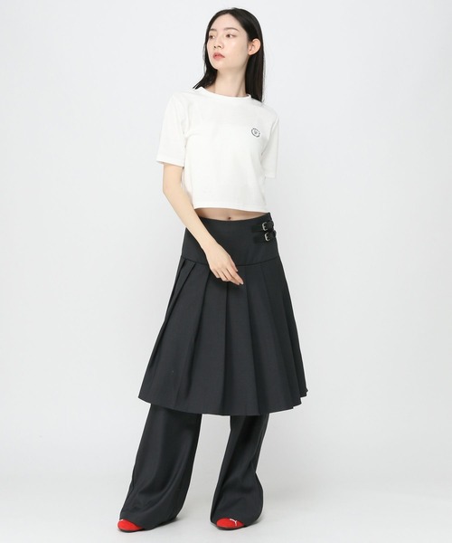 PLACE STUDIO（プレイススタジオ）の「PLACE STUDIO／ミディスカートレイヤードパンツ（その他パンツ・レディース・チャコール/ブラック・FREE）」の8枚目の写真