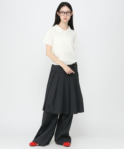 PLACE STUDIO（プレイススタジオ）の「PLACE STUDIO／ミディスカートレイヤードパンツ（その他パンツ・レディース・チャコール/ブラック・FREE）」の9枚目の写真