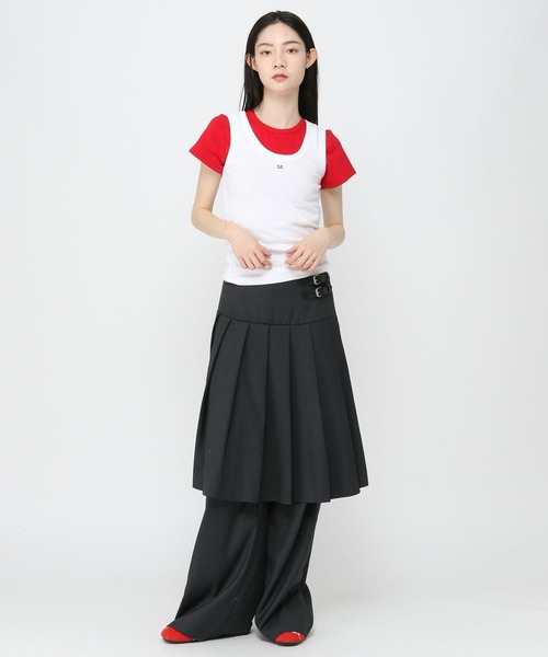 PLACE STUDIO（プレイススタジオ）の「PLACE STUDIO／ミディスカートレイヤードパンツ（その他パンツ・レディース・チャコール/ブラック・FREE）」の11枚目の写真
