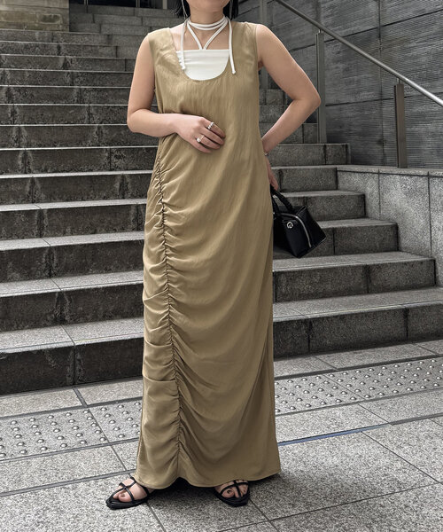 CAPRICIEUX LE'MAGEホルターキャミSET Uネックワンピース CAPRICIEUX LE'MAGE｜【低身長サイズあり】ホルターキャミSET U
