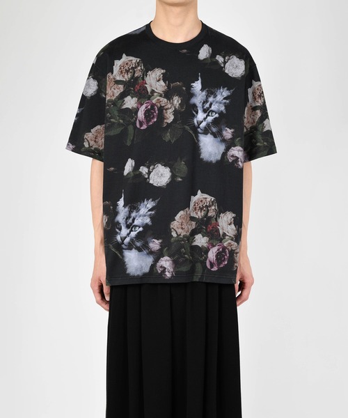 LAD MUSICIAN（ラッドミュージシャン）の「PAINT ROSE + CAT BIG T-SHIRT（Tシャツ/カットソー・メンズ・ブラック系その他/ブラック系その他2・46/42/44）」の3枚目の写真