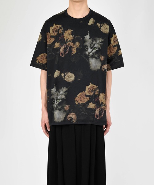 LAD MUSICIAN(ラッドミュージシャン)の「PAINT ROSE + CAT BIG T-SHIRT(Tシャツ/カットソー・メンズ・ブラック系その他/ブラック系その他2・46/42/44)」の7枚目の写真