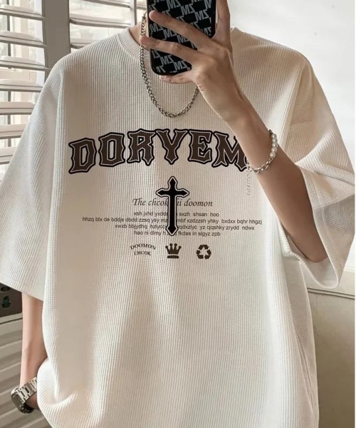 セール】DORYEMO ワッフル オーバーサイズT（Tシャツ/カットソー