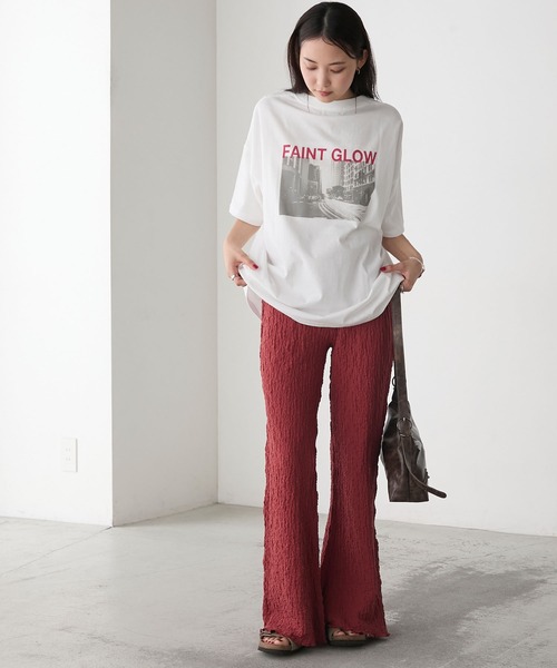 forksy.（フォルクシー）の「【forksy.】シャーリング 裾メロー フレアパンツ（その他パンツ・レディース・オフホワイト/ブラック/ライトブルー/ブラウン/ライトグレー/キャメル/レッド/イエロー・M/L）」の14枚目の写真