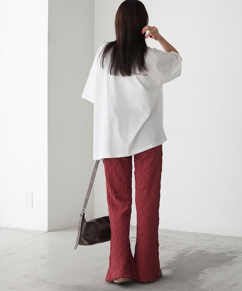 forksy.（フォルクシー）の「【forksy.】シャーリング 裾メロー フレアパンツ（その他パンツ・レディース・オフホワイト/ブラック/ライトブルー/ブラウン/ライトグレー/キャメル/レッド/イエロー・M/L）」の16枚目の写真