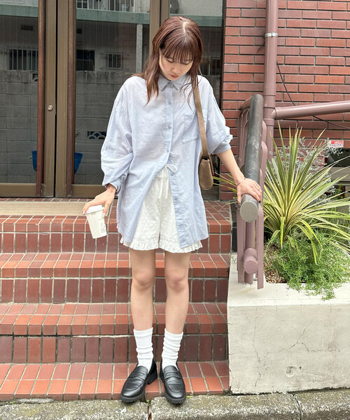 DISCOAT（ディスコート）の「【umm.】フリルレースショートパンツ（その他パンツ・レディース・ブラック/オフホワイト・FREE）」の6枚目の写真