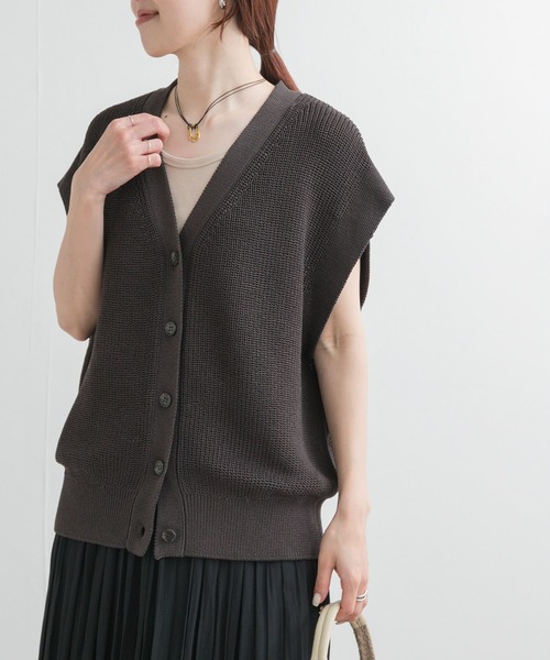 ◼️URBAN RESEARCH DOORS リネンライクVネックニットベスト URBAN RESEARCH DOORS（アーバンリサーチドアーズ）の「リネン