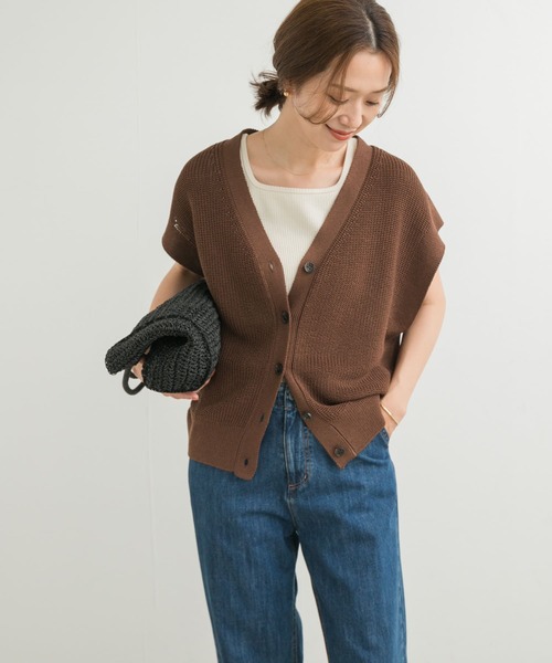 新品　スピック&スパン　リネンVネック ベスト URBAN RESEARCH DOORS（アーバンリサーチドアーズ）の「リネンV