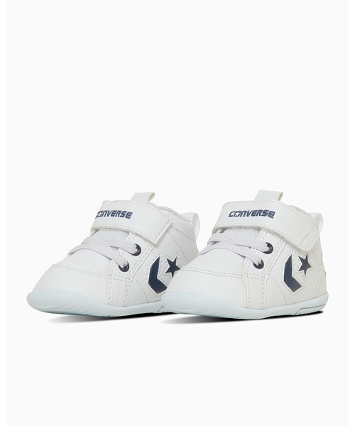 CONVERSE(コンバース)の「MINI INCHSTAR / ミニ インチスター(スニーカー・キッズ・ホワイト×ネイビー・15.0cm/14.5cm/14.0cm/13.5cm/13.0cm/12.5cm/12.0cm/11.5cm)」の1枚目の写真