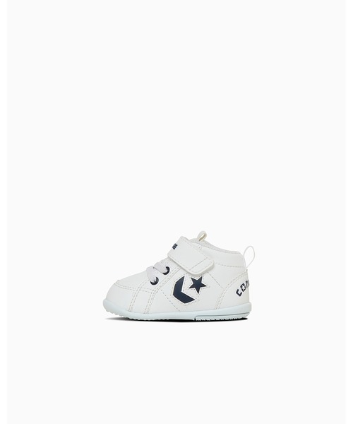 CONVERSE(コンバース)の「MINI INCHSTAR / ミニ インチスター(スニーカー・キッズ・ホワイト×ネイビー・15.0cm/14.5cm/14.0cm/13.5cm/13.0cm/12.5cm/12.0cm/11.5cm)」の2枚目の写真