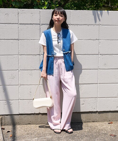 (新品/未使用/タグ付き)Freaks store デニムギャザーベスト 新品/未使用/タグ付き)Freaks store デニムギャザーベスト