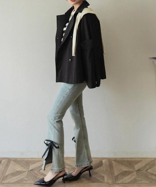 サイドスリットデニムリボンパンツ（デニムパンツ）｜RANCLIC（ラン