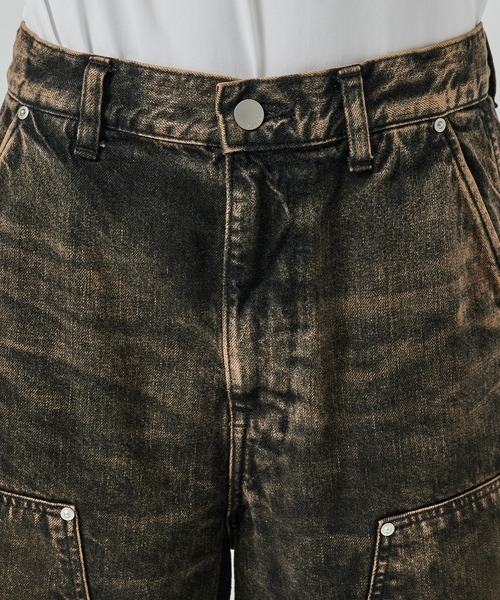 Jieda（ジエダ）の「別注 DOUBLE KNEE DENIM SHORTS（デニムパンツ・メンズ・ブラック/インディゴブルー・S/M）」の4枚目の写真