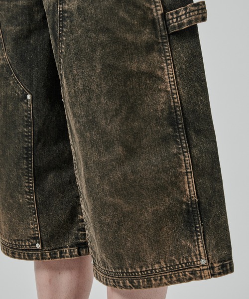 Jieda（ジエダ）の「別注 DOUBLE KNEE DENIM SHORTS（デニムパンツ・メンズ・ブラック/インディゴブルー・S/M）」の7枚目の写真