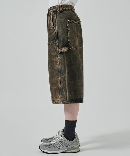 Jieda（ジエダ）の「別注 DOUBLE KNEE DENIM SHORTS（デニムパンツ・メンズ・ブラック/インディゴブルー・S/M）」の8枚目の写真